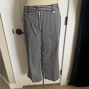 Chico’s Black and White Striped crop pants